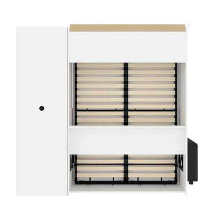 Bestar - Versatile Full Murphy Bed with Sofa and Shelving Unit (84W) in White - 40790-000017 veiw 11