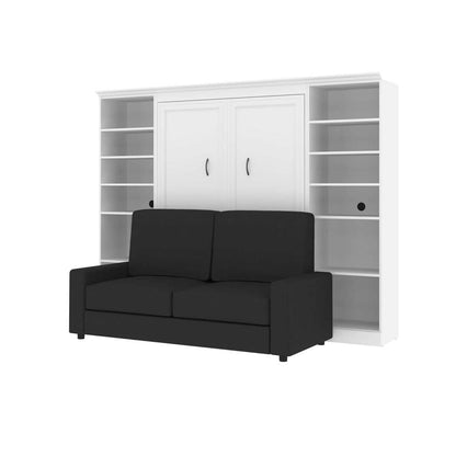 Bestar - Versatile Full Murphy Bed with Sofa and Shelving Units (109W) in White - 40791-000017 veiw 1