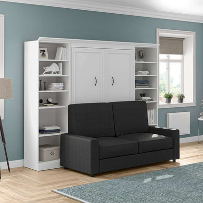 Bestar - Versatile Full Murphy Bed with Sofa and Shelving Units (109W) in White - 40791-000017 veiw 2