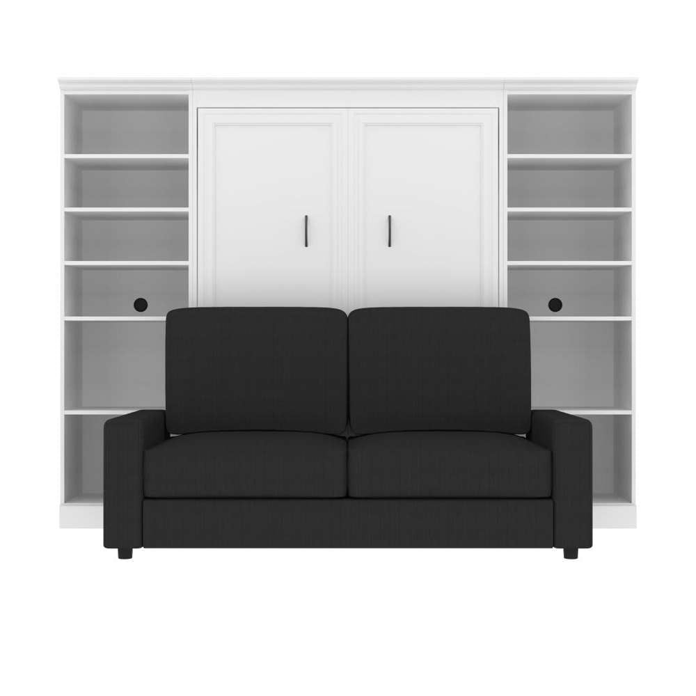 Bestar - Versatile Full Murphy Bed with Sofa and Shelving Units (109W) in White - 40791-000017 veiw 3
