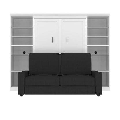 Bestar - Versatile Full Murphy Bed with Sofa and Shelving Units (109W) in White - 40791-000017 veiw 3