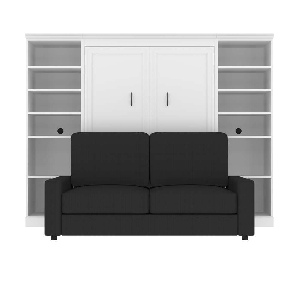Bestar - Versatile Full Murphy Bed with Sofa and Shelving Units (109W) in White - 40791-000017 veiw 7