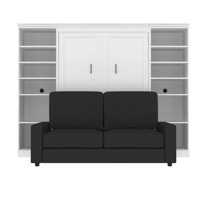 Bestar - Versatile Full Murphy Bed with Sofa and Shelving Units (109W) in White - 40791-000017 veiw 7