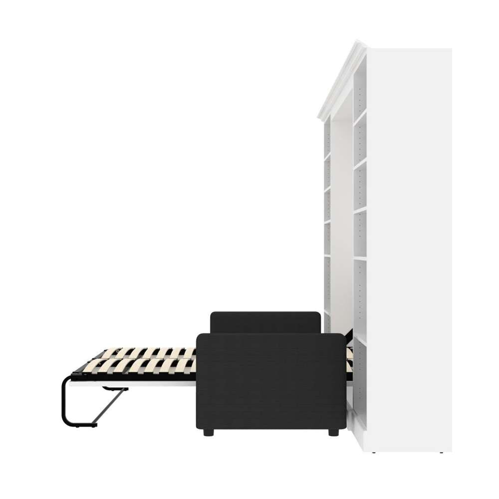 Bestar - Versatile Full Murphy Bed with Sofa and Shelving Units (109W) in White - 40791-000017 veiw 9