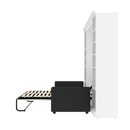 Bestar - Versatile Full Murphy Bed with Sofa and Shelving Units (109W) in White - 40791-000017 veiw 9