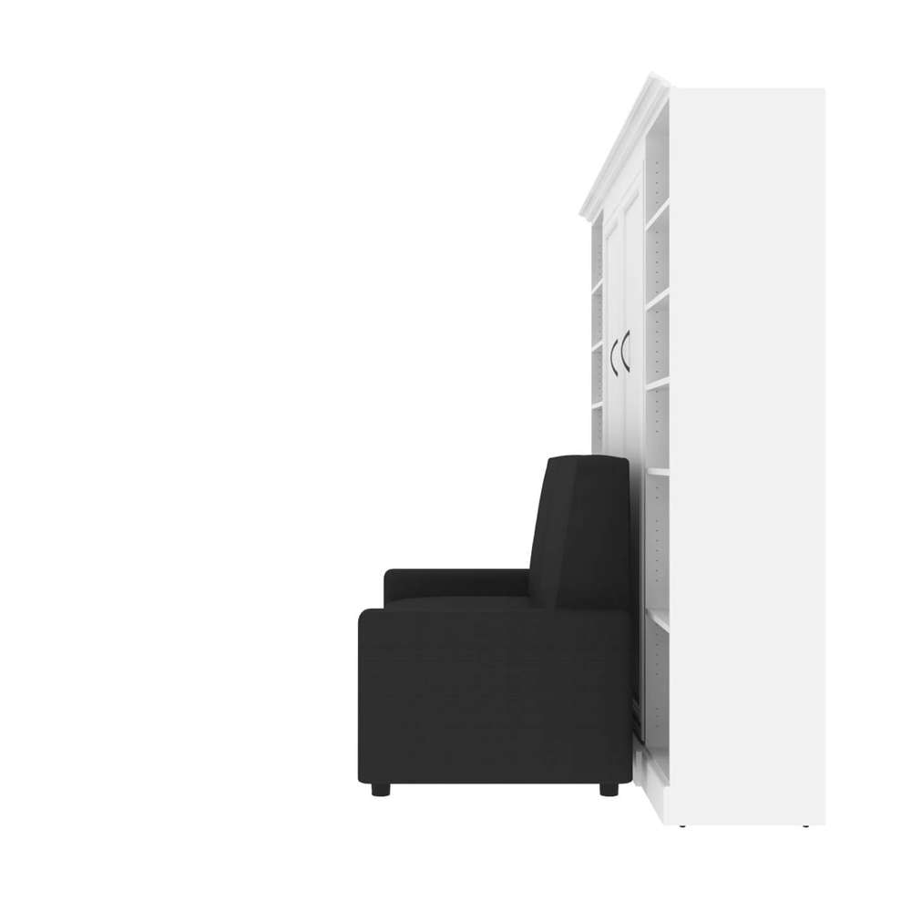Bestar - Versatile Full Murphy Bed with Sofa and Shelving Units (109W) in White - 40791-000017 veiw 10