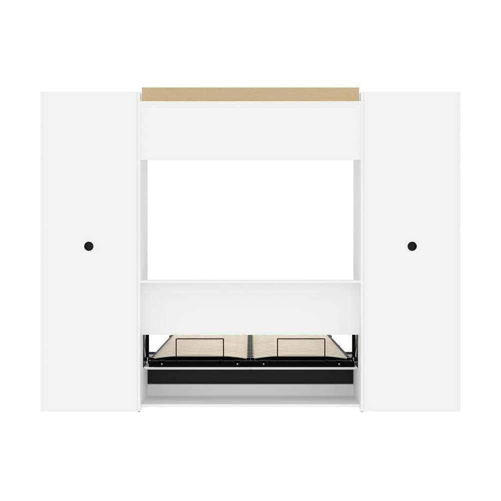 Bestar - Versatile Full Murphy Bed with Sofa and Shelving Units (109W) in White - 40791-000017 veiw 11