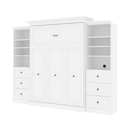 Bestar - Versatile Queen Murphy Bed and 2 Shelving Units with Drawers (115W) in White - 40883-17 veiw 1