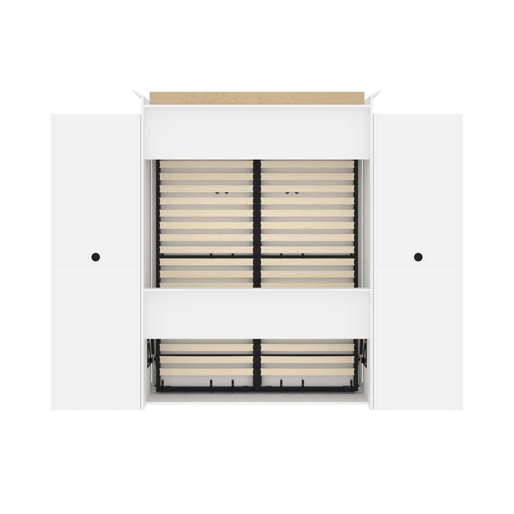 Bestar - Versatile Queen Murphy Bed and 2 Shelving Units with Drawers (115W) in White - 40883-17 veiw 5