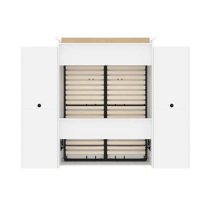 Bestar - Versatile Queen Murphy Bed and 2 Shelving Units with Drawers (115W) in White - 40883-17 veiw 5