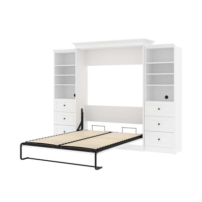 Bestar - Versatile Queen Murphy Bed and 2 Shelving Units with Drawers (115W) in White - 40883-17 veiw 7