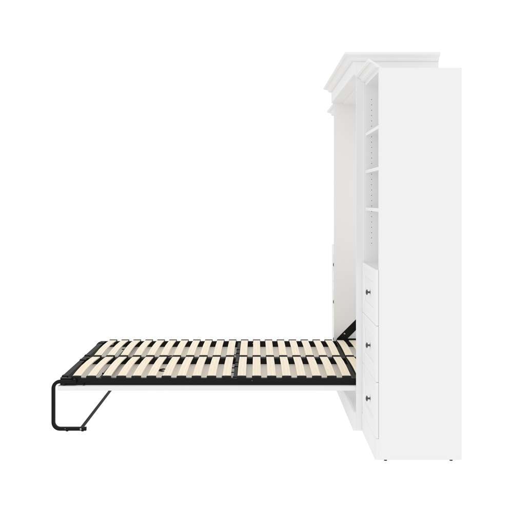 Bestar - Versatile Queen Murphy Bed and 2 Shelving Units with Drawers (115W) in White - 40883-17 veiw 10