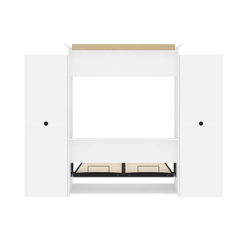 Bestar - Versatile Queen Murphy Bed and 2 Shelving Units with Drawers (115W) in White - 40883-17 veiw 11