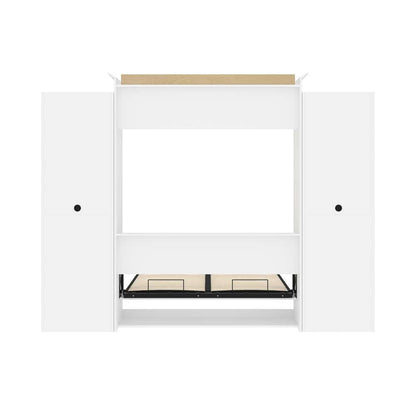 Bestar - Versatile Queen Murphy Bed and 2 Shelving Units with Drawers (115W) in White - 40883-17 veiw 11
