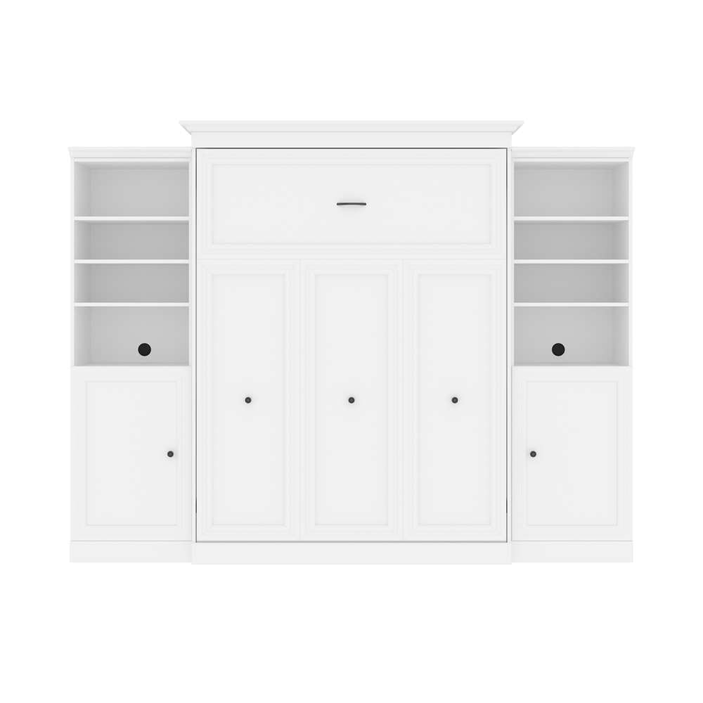 Bestar - Versatile Queen Murphy Bed and 2 Storage Cabinets (115W) in White - 40884-17 veiw 3