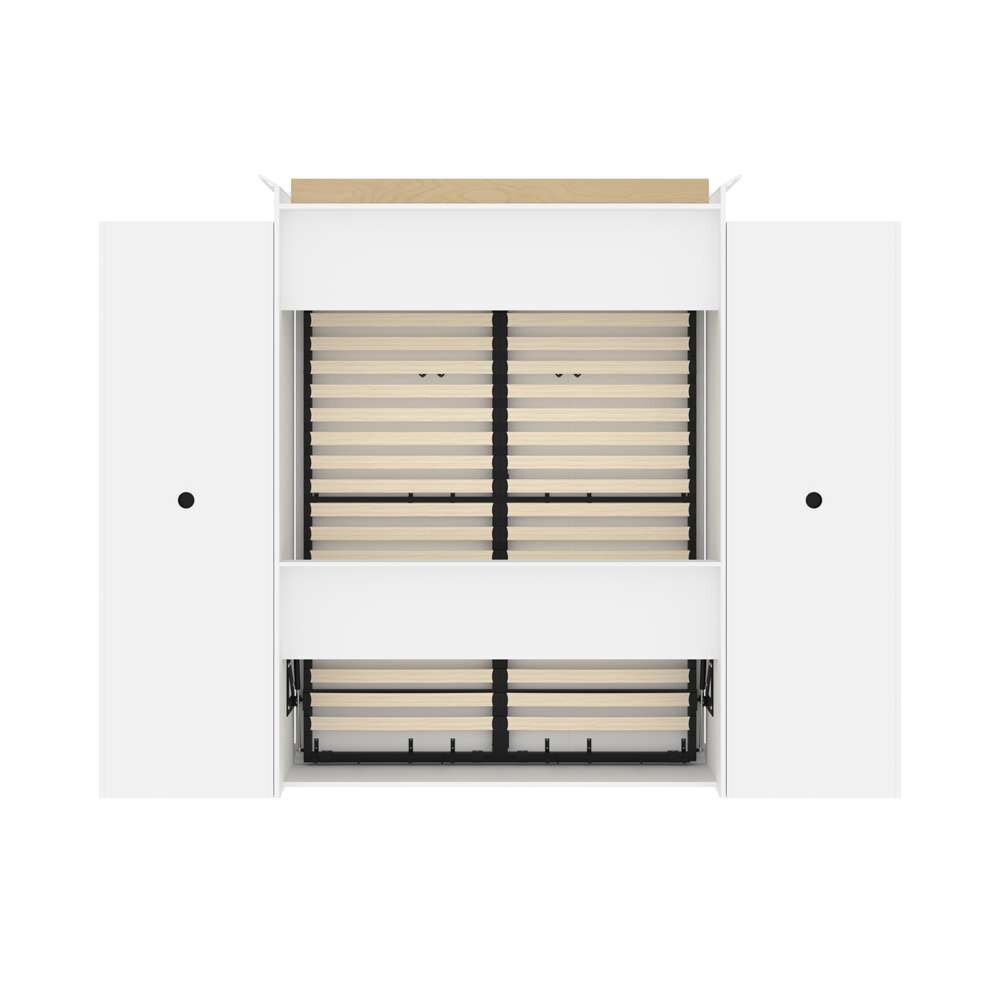 Bestar - Versatile Queen Murphy Bed and 2 Storage Cabinets (115W) in White - 40884-17 veiw 5