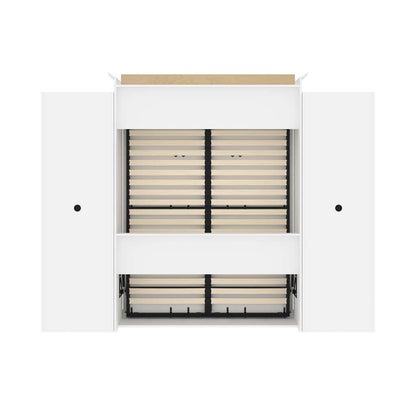 Bestar - Versatile Queen Murphy Bed and 2 Storage Cabinets (115W) in White - 40884-17 veiw 5