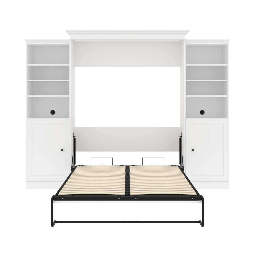 Bestar - Versatile Queen Murphy Bed and 2 Storage Cabinets (115W) in White - 40884-17 veiw 9