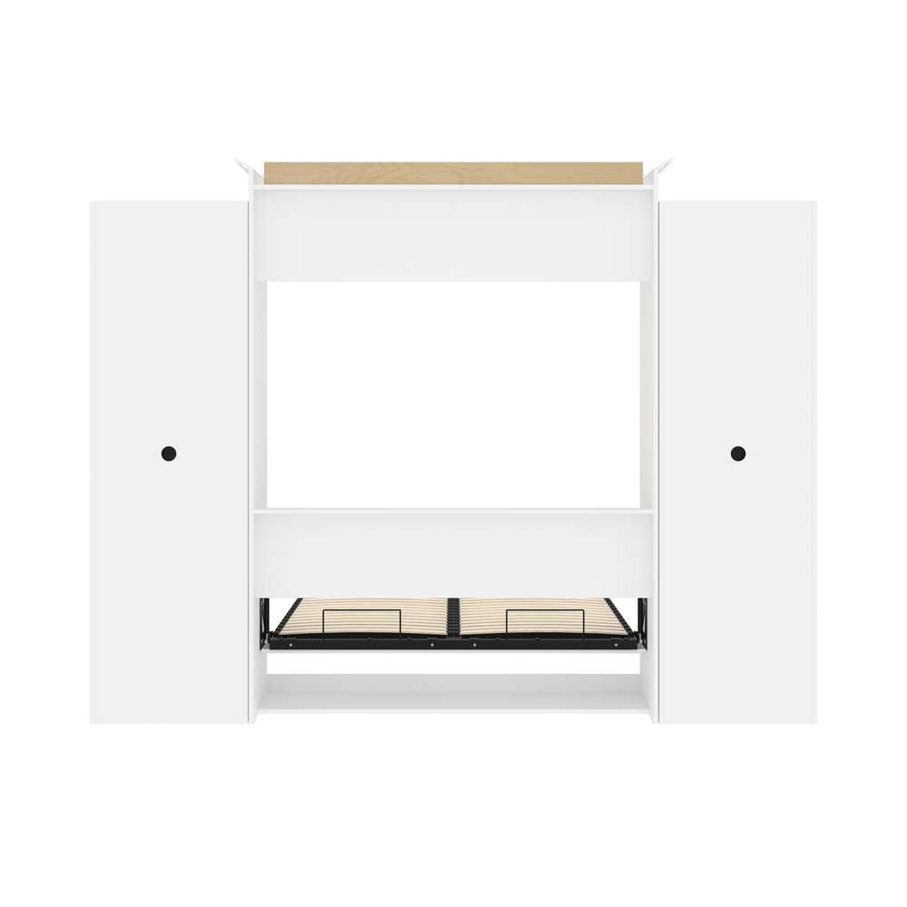 Bestar - Versatile Queen Murphy Bed and 2 Storage Cabinets (115W) in White - 40884-17 veiw 11