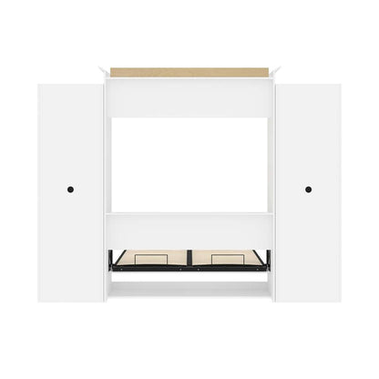 Bestar - Versatile Queen Murphy Bed and 2 Storage Cabinets (115W) in White - 40884-17 veiw 11