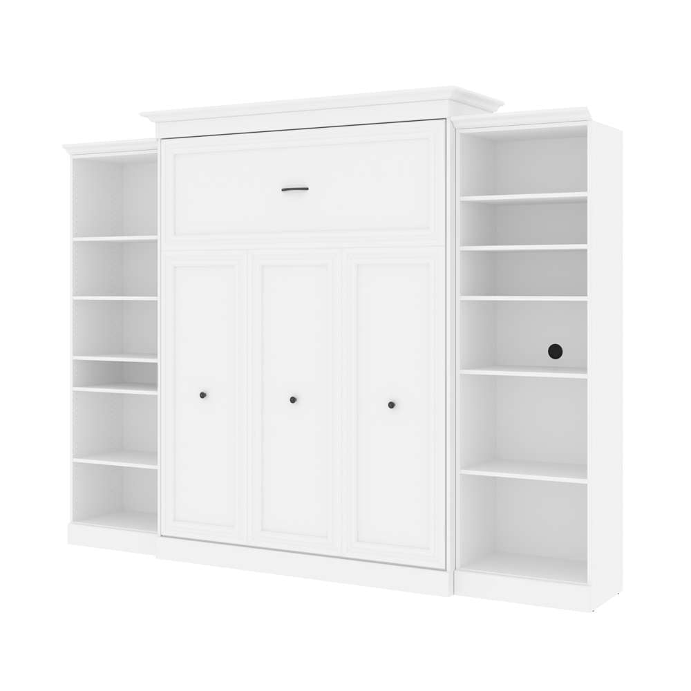 Bestar - Versatile Queen Murphy Bed with 2 Shelving Units (115W) in White - 40881-17 veiw 1