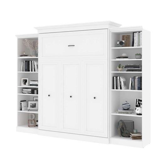Bestar - Versatile Queen Murphy Bed with 2 Shelving Units (115W) in White - 40881-17 veiw 2