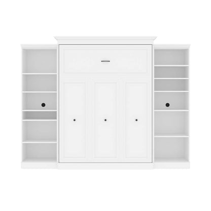 Bestar - Versatile Queen Murphy Bed with 2 Shelving Units (115W) in White - 40881-17 veiw 3