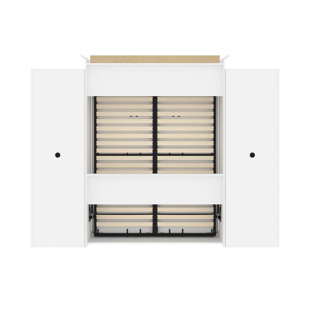 Bestar - Versatile Queen Murphy Bed with 2 Shelving Units (115W) in White - 40881-17 veiw 5