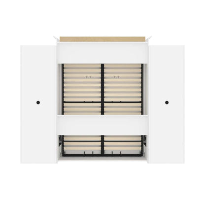 Bestar - Versatile Queen Murphy Bed with 2 Shelving Units (115W) in White - 40881-17 veiw 5