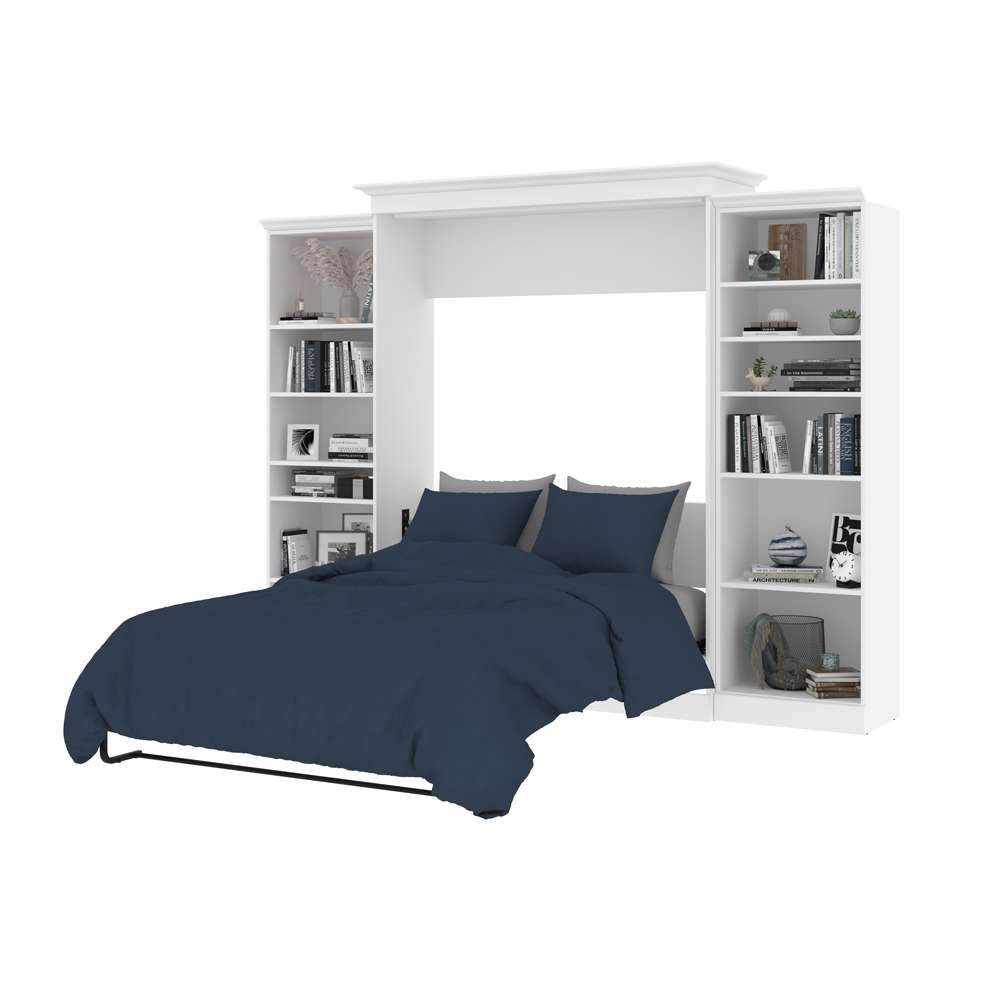 Bestar - Versatile Queen Murphy Bed with 2 Shelving Units (115W) in White - 40881-17 veiw 8