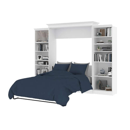 Bestar - Versatile Queen Murphy Bed with 2 Shelving Units (115W) in White - 40881-17 veiw 8