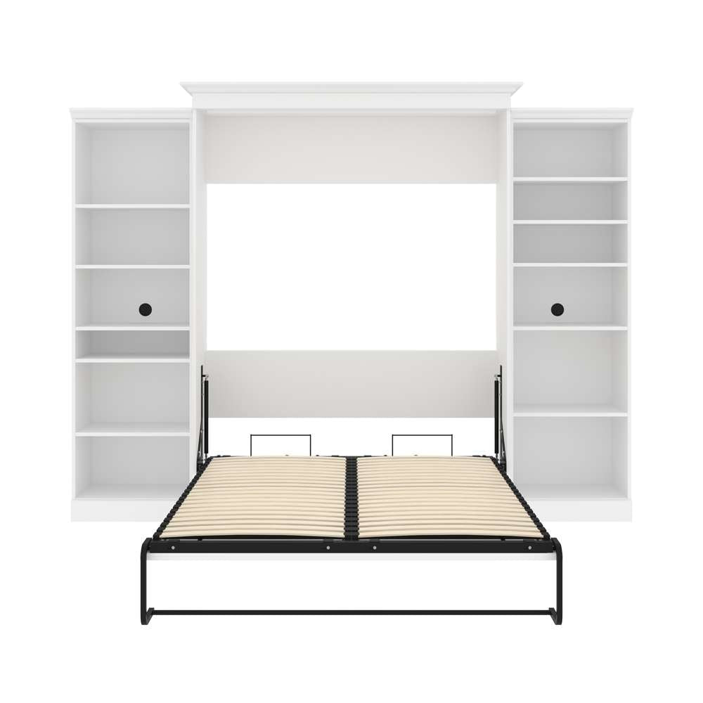 Bestar - Versatile Queen Murphy Bed with 2 Shelving Units (115W) in White - 40881-17 veiw 9