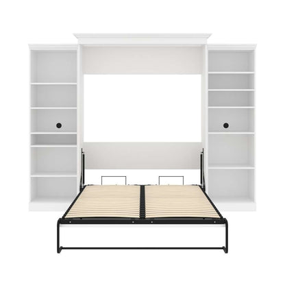 Bestar - Versatile Queen Murphy Bed with 2 Shelving Units (115W) in White - 40881-17 veiw 9
