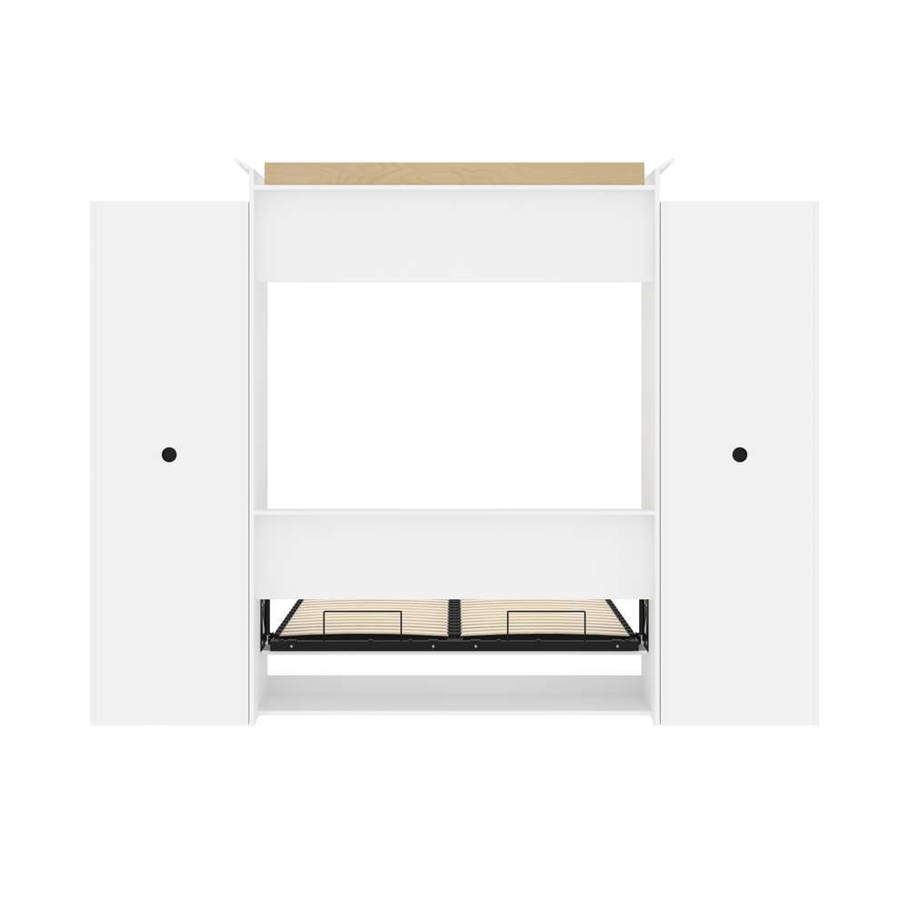 Bestar - Versatile Queen Murphy Bed with 2 Shelving Units (115W) in White - 40881-17 veiw 11