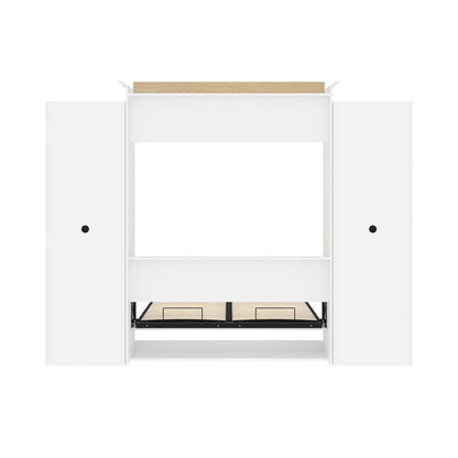 Bestar - Versatile Queen Murphy Bed with 2 Shelving Units (115W) in White - 40881-17 veiw 11