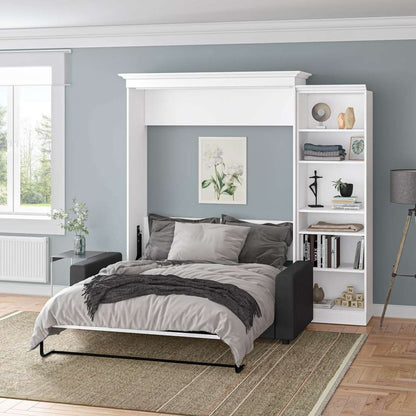 Bestar - Versatile Queen Murphy Bed with Sofa and Shelving Unit (92W) in White - 40780-000017 veiw 3