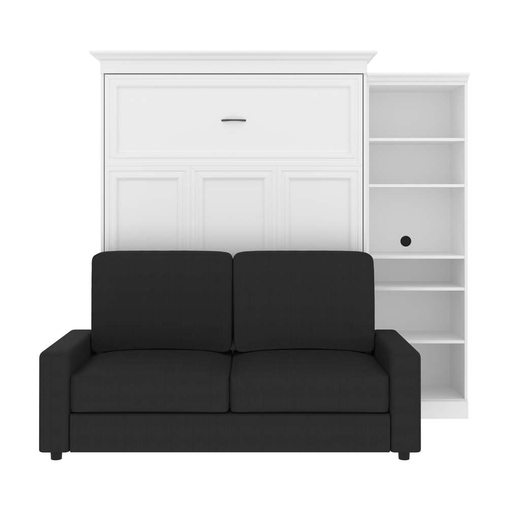 Bestar - Versatile Queen Murphy Bed with Sofa and Shelving Unit (92W) in White - 40780-000017 veiw 7