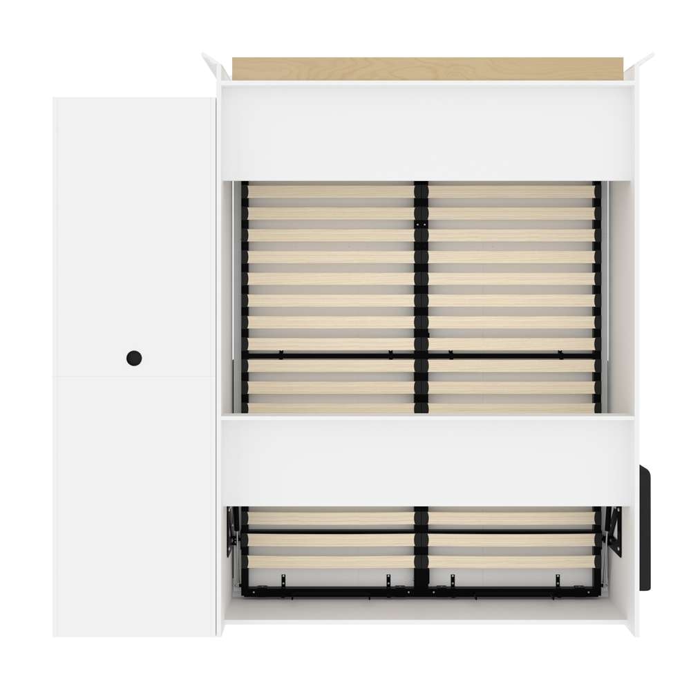 Bestar - Versatile Queen Murphy Bed with Sofa and Shelving Unit (92W) in White - 40780-000017 veiw 11