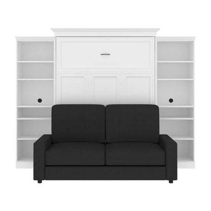 Bestar - Versatile Queen Murphy Bed with Sofa and Shelving Units (115W) in White - 40781-000017 veiw 4