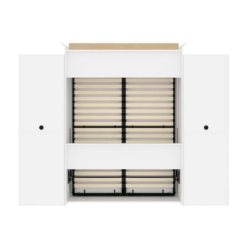 Bestar - Versatile Queen Murphy Bed with Sofa and Shelving Units (115W) in White - 40781-000017 veiw 6