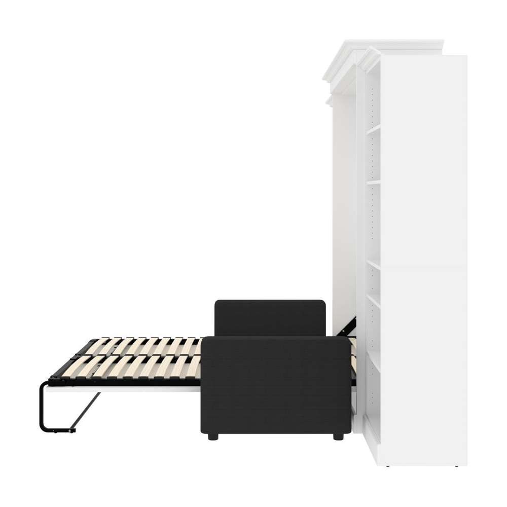 Bestar - Versatile Queen Murphy Bed with Sofa and Shelving Units (115W) in White - 40781-000017 veiw 10