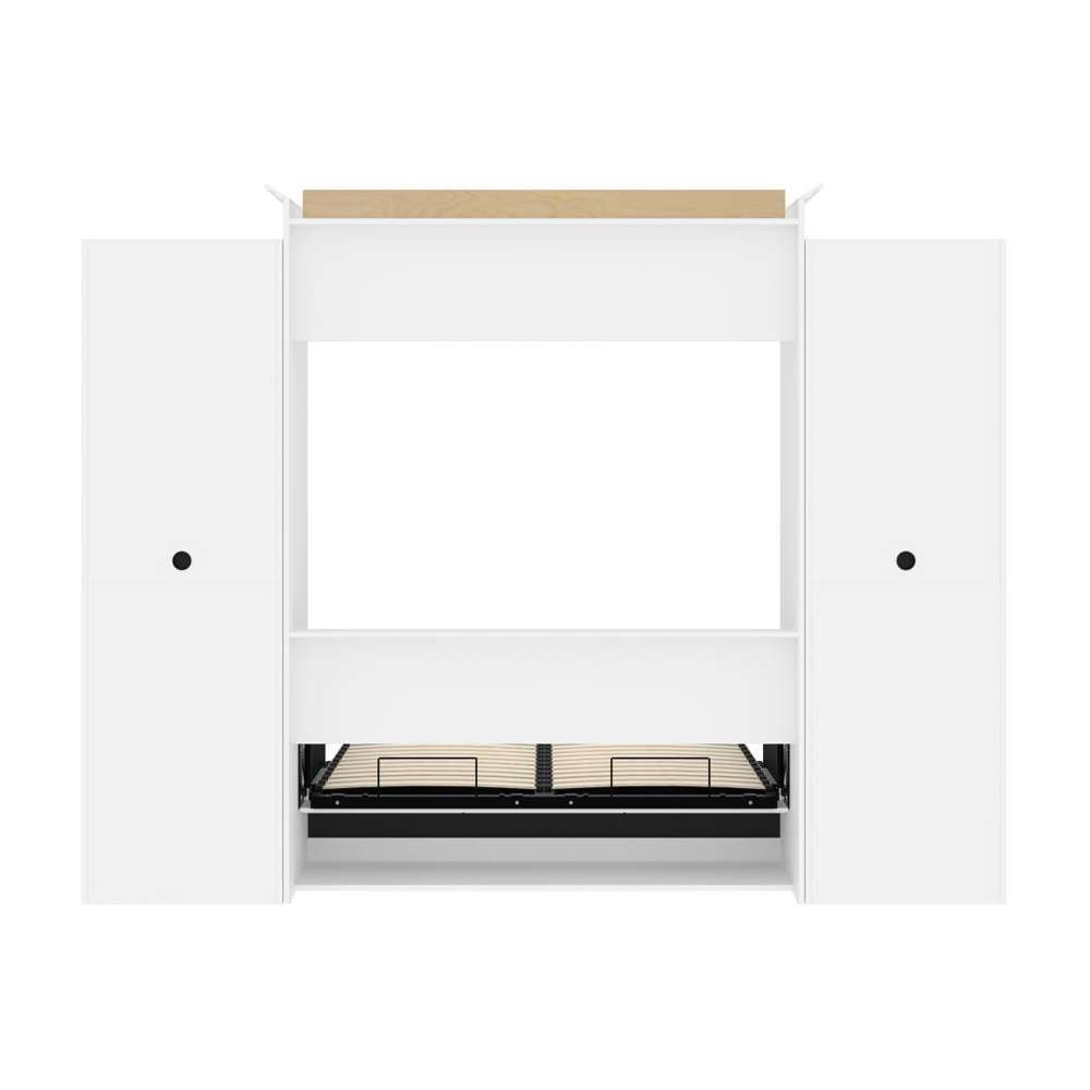 Bestar - Versatile Queen Murphy Bed with Sofa and Shelving Units (115W) in White - 40781-000017 veiw 11