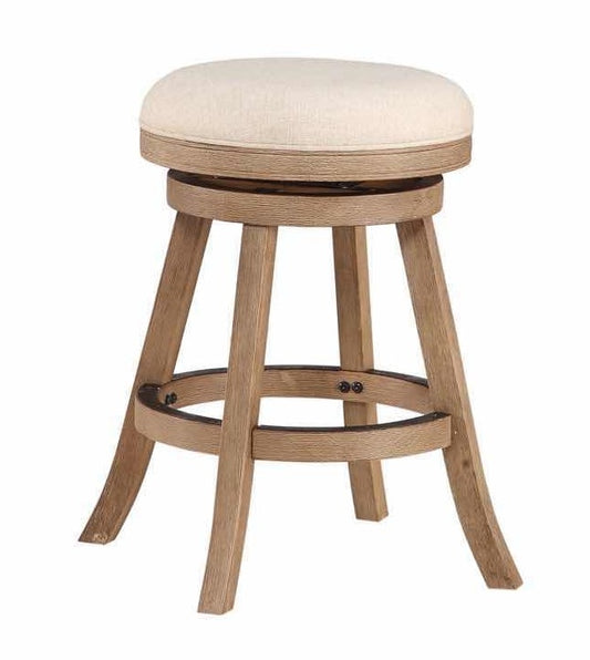 Boraam - 24in Fenton Counter Stool in Driftwood Wire-Brush And Ivory - 76124 veiw 1