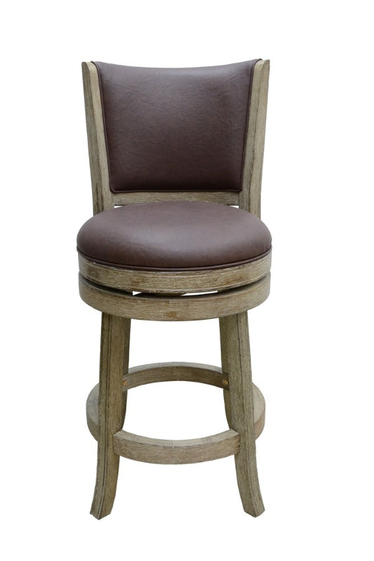 Boraam - 24in Toledo Wire-Brush Swivel Stool in Weathered White - 86424 veiw 1