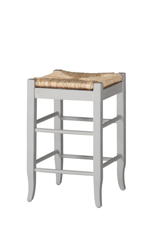 Boraam - 24in Sq Rush Stool in White - 94324 view 1