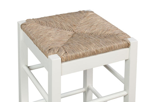 Boraam - 24in Sq Rush Stool in White - 94324 view 2