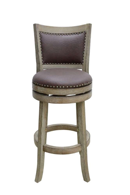 Boraam - 29in Cantabria Wire-Brush Swivel Stool in Weathered White - 89629 veiw 2