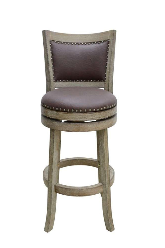 Boraam - 29in Cantabria Wire-Brush Swivel Stool in Weathered White - 89629 veiw 2