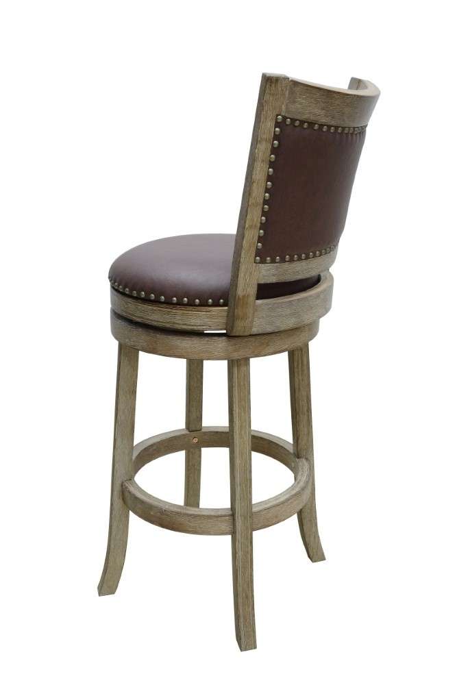 Boraam - 29in Cantabria Wire-Brush Swivel Stool in Weathered White - 89629 veiw 4