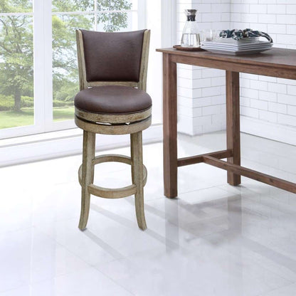 Boraam - 29in Toledo Wire-Brush Swivel Stool in Weathered White - 86429 veiw 3